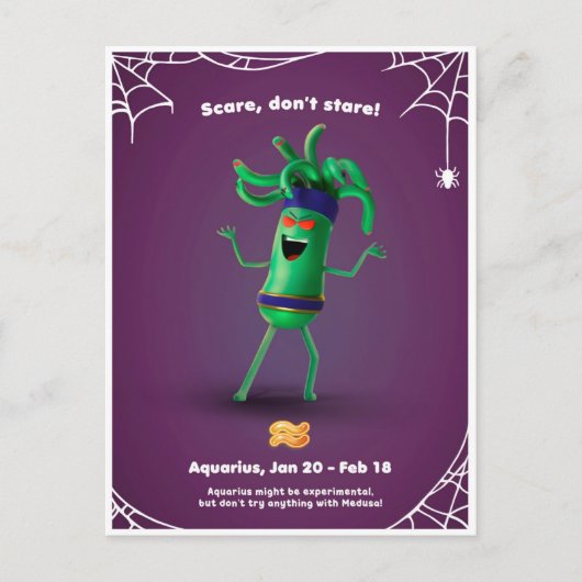 Postale Carte de Halloween pour le Verseau (Devant)