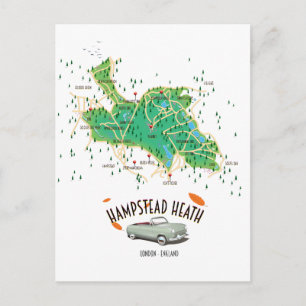 Postale carte de Hampstead Heath Londres Angleterre