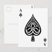 Postale Carte de jeu Ace of Spades Black and White (Devant / Derrière)