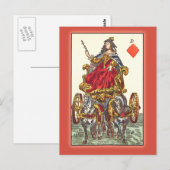 Postale Carte de jeu antique du XVIIe siècle (Devant / Derrière)