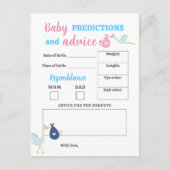 Postale Carte de jeu Blue Pink Baby Predictions & Conseils (Devant)