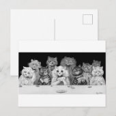 Postale Carte de jeu de chat, Louis Wain (Devant / Derrière)