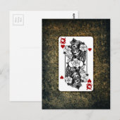 Postale Carte de jeu gothique Reine du crâne (Devant / Derrière)