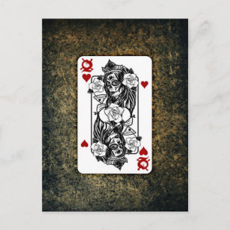 Postale Carte de jeu gothique Reine du crâne