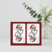 Postale Carte de jeu père Noël pour Noël (Debout devant)