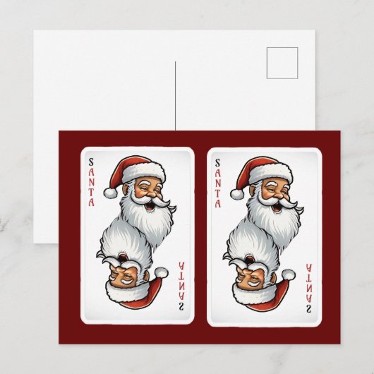Postale Carte de jeu père Noël pour Noël (Devant / Derrière)
