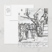 Postale Carte de jeu représentant les immigrants arrivant (Devant / Derrière)