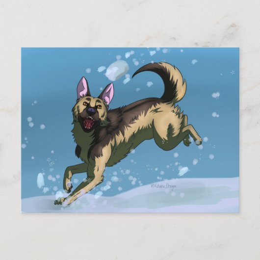 Postale Carte de jeux de neige (Devant)