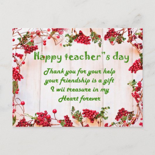 Postale Carte de jour de l'enseignant (Devant)