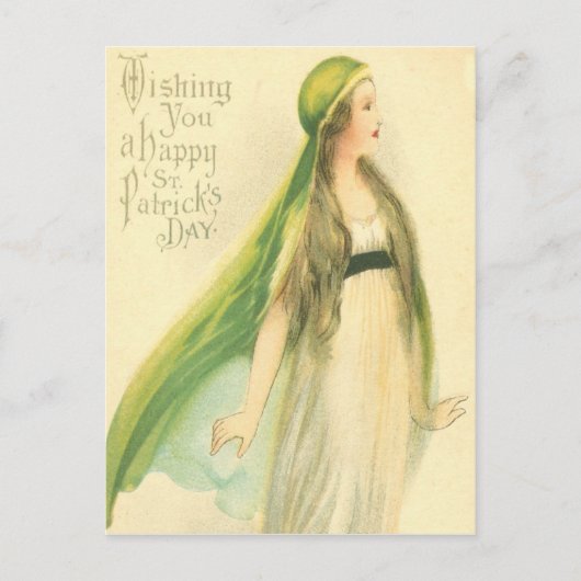 Postale Carte de jour vintage Maiden St Patrick (Devant)