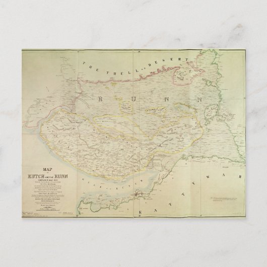 Postale Carte de Kutch et Runn, Inde, 1854 (Devant)