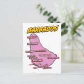 Postale Carte de la Barbade illustrée dans le style Pop Ar (Debout devant)
