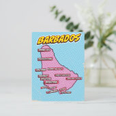 Postale Carte de la Barbade illustrée dans le style Pop Ar (Debout devant)