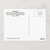 Postale Carte de la Barbade vintage (Dos)