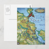 Postale Carte de la bataille de Corunna (Devant / Derrière)