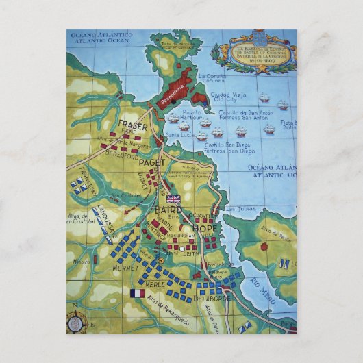 Postale Carte de la bataille de Corunna (Devant)