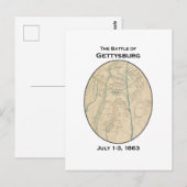 Postale Carte de la bataille de Gettysburg (Devant / Derrière)