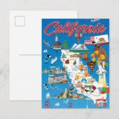 Postale Carte de la Californie (Devant / Derrière)