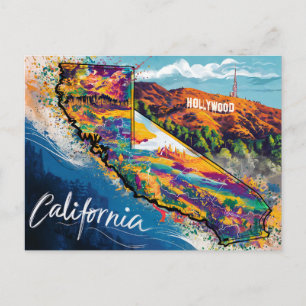 Postale Carte de la Californie