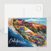 Postale Carte de la Californie (Devant / Derrière)