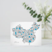 Postale Carte de la Chine | Crystal Diamond Style Artwork (Debout devant)