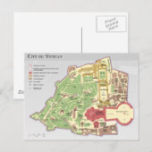 Postale Carte de la Cité du Vatican Diagramme (Devant / Derrière)