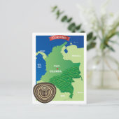 Postale Carte de la Colombie (Debout devant)