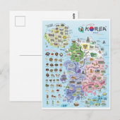 Postale Carte de la Corée du Sud (Devant / Derrière)