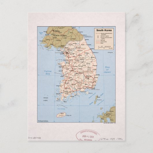 Postale Carte de la Corée du Sud (1989) (Devant)