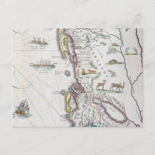 Postale Carte de la côte Est (Devant)