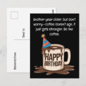 Postale Carte de la Coupe du Café d'Anniversaire : Voeux d (Devant / Derrière)