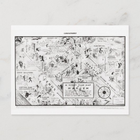 Postale Carte de la discothèque de Harlem, 1933 (Devant)