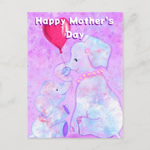 Postale Carte de la fête des mères des petits éléphants