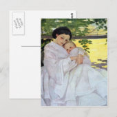 Postale Carte de la fête des mères pour mère et bébé (Devant / Derrière)