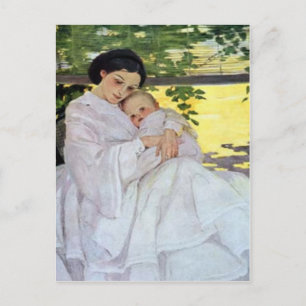 Postale Carte de la fête des mères pour mère et bébé