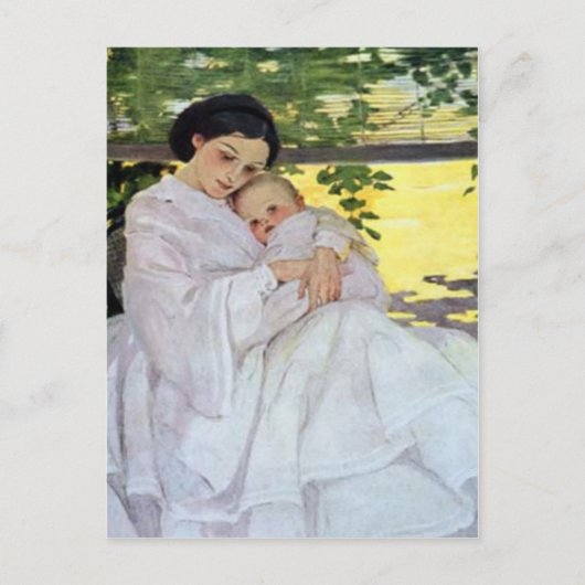 Postale Carte de la fête des mères pour mère et bébé (Devant)