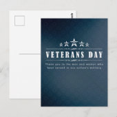 Postale Carte de la fête des vétérans (Devant / Derrière)