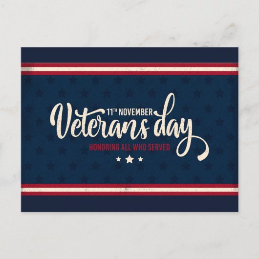 Postale Carte de la fête des vétérans (Devant)