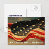 Postale Carte de la fête des vétérans avec respect, honneu (Devant / Derrière)
