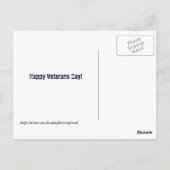 Postale Carte de la fête des vétérans avec respect, honneu (Dos)
