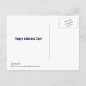 Postale Carte de la fête des vétérans avec respect, honneu (Dos)