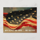 Postale Carte de la fête des vétérans avec respect, honneu (Devant)