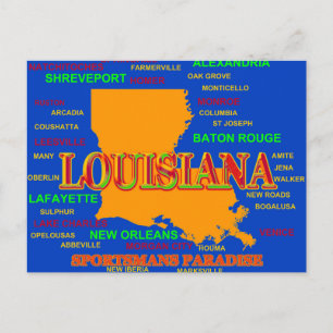 Postale Carte de la fierté de l'État de Louisiane en silho