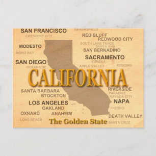 Postale Carte de la Fierté d'État de Californie Silhouette