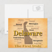 Postale Carte de la fierté d'état du Delaware âgé (Devant / Derrière)