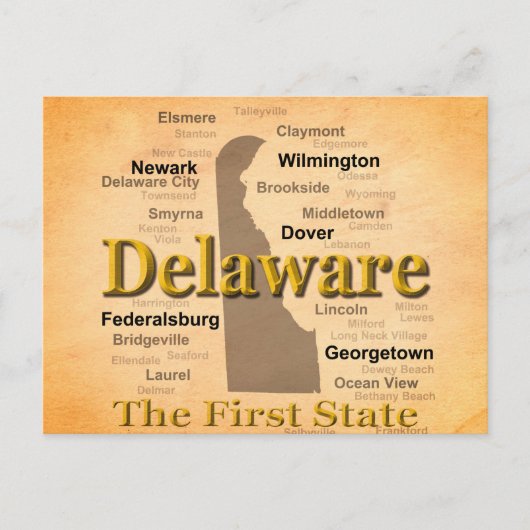 Postale Carte de la fierté d'état du Delaware âgé (Devant)