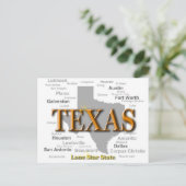Postale Carte de la fierté d'état du Texas Silhouette (Debout devant)