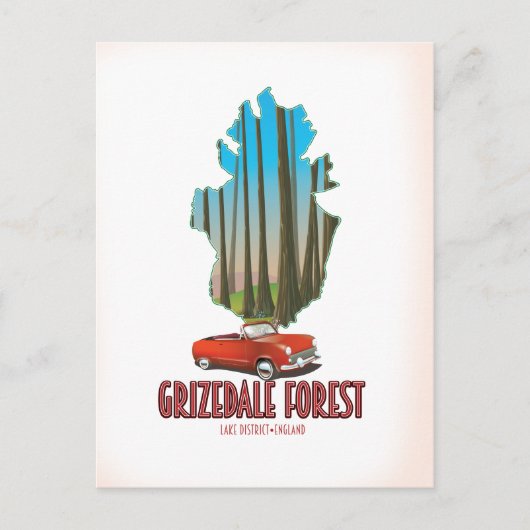 Postale carte de la forêt de Grizdale district des lacs An (Devant)