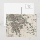 Postale Carte de la Grèce par Stieler (Devant / Derrière)