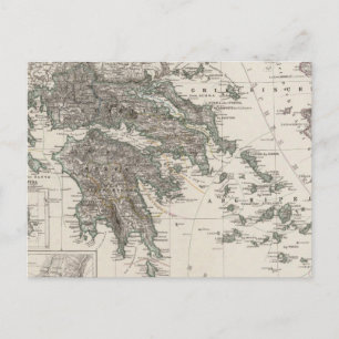 Postale Carte de la Grèce par Stieler